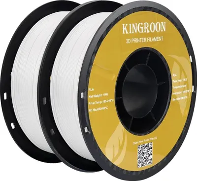 Zdjęcie produktu dla filament do druku 3D, przyjazny dla środowiska PLA, średnica 1,75 mm, 2 rolki, biały