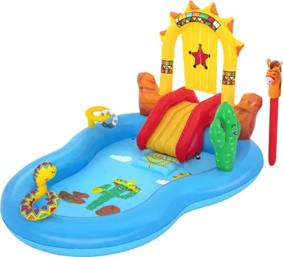 Produktbild von Bestway Wasserspielcenter Planschbecken Wild West 264 x 188cm - mit Sprinkler, ab 2 Jahren