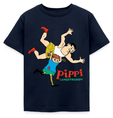 Produktbild von Spreadshirt Pippi Langstrumpf Pippi Ist Stark Kinder T-Shirt, 98/104 (3-4 Jahre), Navy