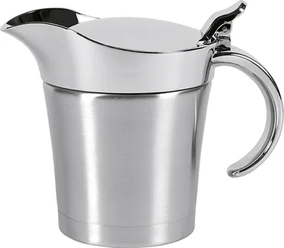 Produktbild von APS 40207 Thermo-Sauciere, Edelstahl, doppelwandig, Klappdeckel, 0,4 Liter, 19 x 12,5 cm, Höhe 13 cm