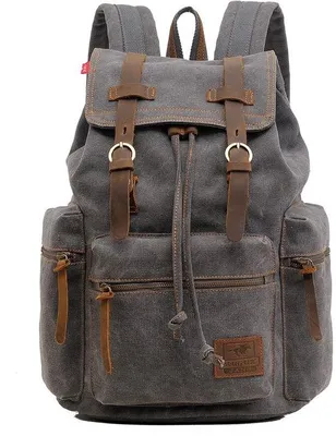 Immagine prodotto di Borsa a tracolla in tela grigia, zaino per laptop, grande