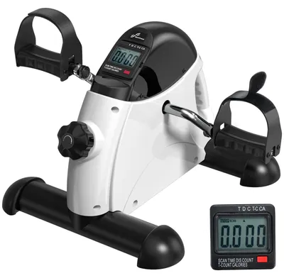 Imagen del producto de Mini bicicleta estática - Pantalla LCD - Entrenador de pedales para personas mayores - 5,19 kg - Compacta