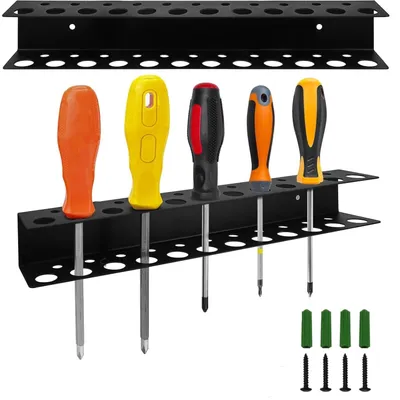 Produktbild von Werkzeughalter Wandhalter Schraubendreherhalter - Rostfrei - 23 Löcher - Für Wand und Werkbank - Schraubendreher Zangen Hämmer