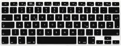Produktbild von System-S Silikon Tastaturschutz Tastaturabdeckung QWERTZ Deutsche Tastatur Abdeckung Schutz für MacBook Pro 13" 15" 17" iMac MacBook Air 13" in Schwarz