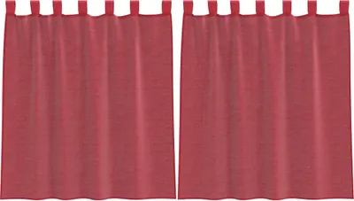 Produktbild von vidaXL Voile Vorhänge mit Schlaufen 2 Stk. Weinrot 140x140 cm
