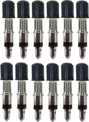 Image de Lot de 12 valves de vélo | Valve Dunlop avec capuchon anti-poussière | Valve Blitz pour diverses chambres à air de vélo avec raccord Dunlop | Insert de valve pour chambre à air de vélo avec capuchon | Valve à gonflage rapide | Valves Express