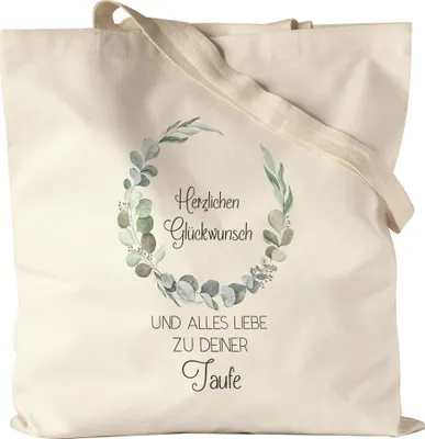 Produktbild von Alles Liebe zu deiner Taufe Jutebeutel Taufgeschenk Christentum Kirche