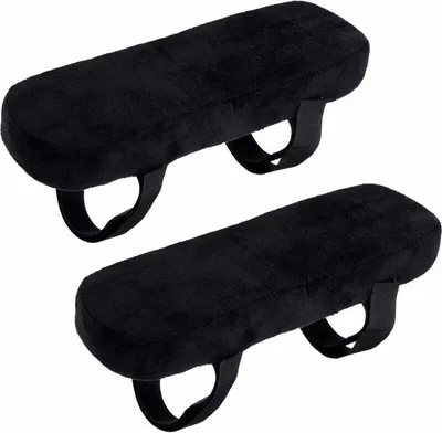 Produktbild von Rutschfeste Armlehnenpolster aus Memory-Schaum, abnehmbare Armlehnenbezüge, Ellenbogenschützer, Schwarz