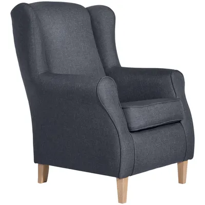 Produktbild von Max Winzer Ohrenbackensessel Lorris - Flachgewebe denim - Maße: 77 x 86 x 103 cm
