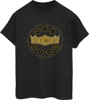 Produktbild von Game Of Thrones: House Of The Dragon - "Gods Kings Fire And Blood" T-Shirt für Damen BI26005 (L) (Schwarz)