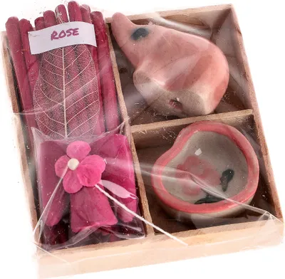 Produktbild von Räucherstäbchen & Duftset aus Thailand, Geschenkbox - Rose, Pink, 2*7*7 cm, Räucherstäbchen & Sets aus Thailand