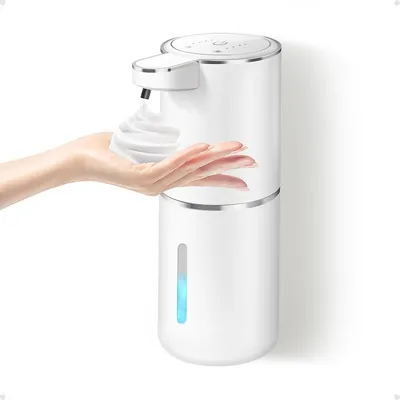 Produktbild von Dalugo No Touch Schaumseifenspender Sensor 380mL USB Wiederaufladbar, Automatischer Seifenspender Mit Wandbefestigung, IPX5 Wasserdicht Elektrisch Weiß für Badezimmer Küche