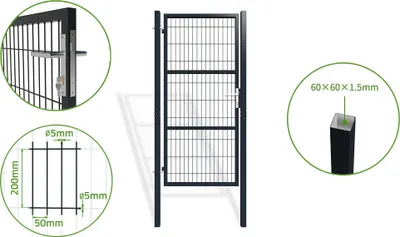 Produktbild von Zauntor Metall 1m RAZO H.200cm grau