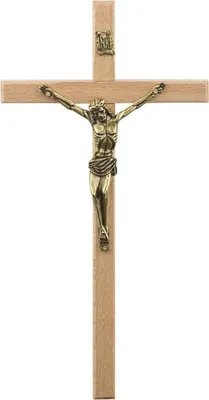 Produktbild von Holz-Hängekreuz, hell, 21,5 cm