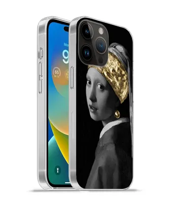 Produktbild von MuchoWow® Handyhülle Schutzhülle Hülle für Apple iPhone 14 Pro Max Mädchen mit einem Perlenohrring - Vermeer - Gold Silikon Softcase Handy Hülle - Hardcover