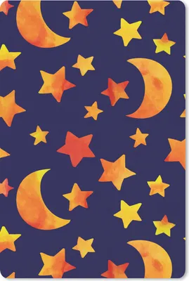 Produktbild von MuchoWow® Mauspad Mousepad Sterne - Nacht - Muster - Kind 18x27 cm - Mousepads - Maus Mat - Pad - Mausunterlage