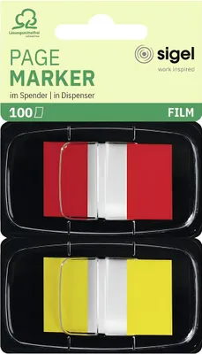 Obrázek produktu pro sigel lepicí proužky "Z-Marker", barevný hrot, balení po 2 kusech, různé barvy