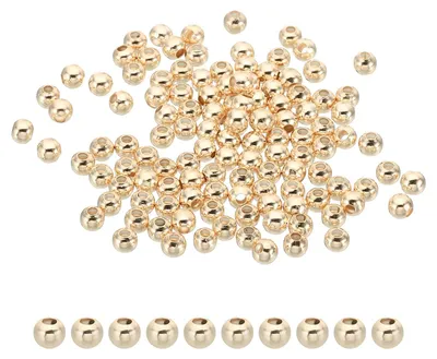 4 mm Goldene Abstandshalter-Perlen, 100 Stück, Messing, für Schmuck