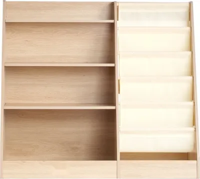 Produktbild von 4-Etage Holz Bücherregal für Kinder - 6-Etagen Bücherregal - Baby Aufbewahrungsregal - Bücher & Spielzeug Organizer Schrank - für Kinderzimmer, Spielzimmer, Kindergarten