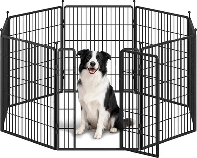 Imagen del producto de Área de juego para cachorros, valla para perros, recinto para perros, 80 cm de altura, color