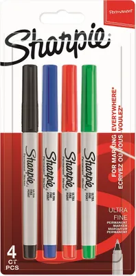 Obrázek produktu pro Sharpie Faserschreiber Ultra Fine EF Schw/Blau/Rot/Gruen 4er Blister