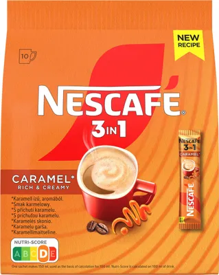 Obrázok produktu pre Nescafé 3 v 1 Karamelová instantná káva, 10 vrecúšok
