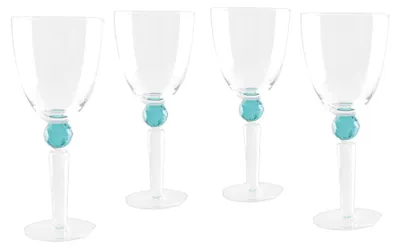 Produktbild von Weingläser mit grünem Diamantfuß – 4er-Set