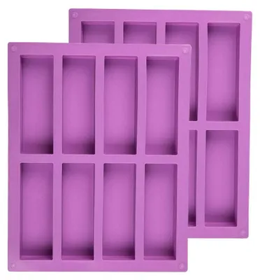 Silikon-Backform für Müsliriegel, 2er-Set, rechteckig, 8 Mulden