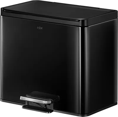 Produktbild von EKO - Essential 2 Recycler Treteimer 20+9 Liter - Steel Polypropylene  - Schwarz