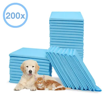 Produktbild von Eikuavons 200 Stück Hundeunterlagen 60x60 cm Welpen Trainingspads Einweg Pipi Pads Haustiermatten
