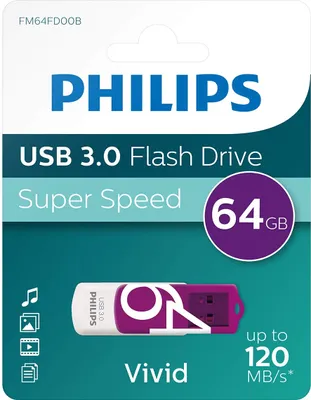Zdjęcie produktu dla Pamięć flash USB Philips Vivid Edition 64 GB, USB3.0