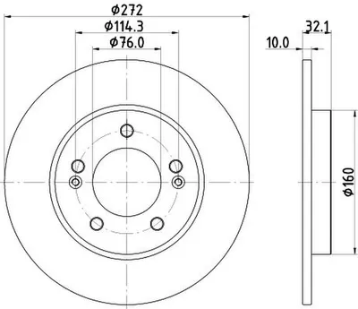 Immagine prodotto di 2x Disco freno HELLA 8DD 355 126-501 per HYUNDAI i30 Hatchback (PDE PD PDEN)