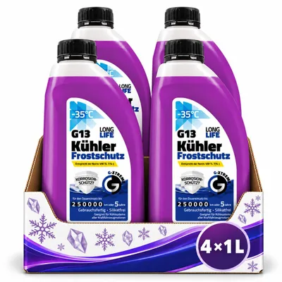 Produktbild von 4x1L G XTREME G13 Kühlmittel 4L Kühlerfrostschutz -35°C Longlife VW TL 774-J, KI-generiertes Bild