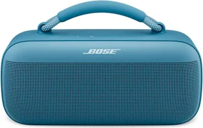 A blue Bose SoundLink Max portable Bluetooth speaker is shown against a white background.