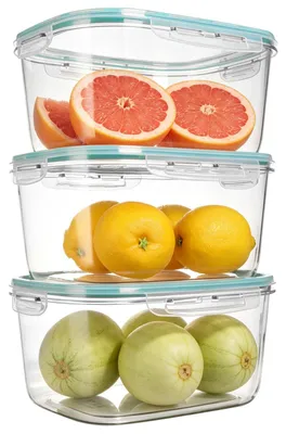 Vorratsdosen 3er-Set, 3,95 l, blau, BPA-frei, luftdicht, stapelbar