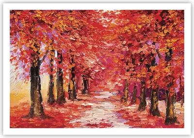Produktbild von Poster - Poster ohne Rahmen - Herbst Park Allee - 100x70 cm - Wand Bild - Wanddeko - Wandbilder - Kunstposter - Wandposter - Bilder - Kunstdruck - Wanddekoration - Wandbild - P2XAA100x70-4292