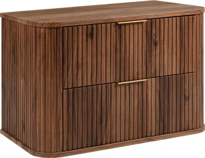 Produktbild von RODAN | Badmöbel Set - 80,4 cm - 2-teilig - Dunkelbraun - Hochwertige MDF Fronten - Badezimmermöbel - Hochschrank - Waschbeckenunterschränke
