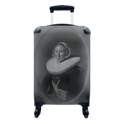 Produktbild von MuchoWow® Koffer Handgepäck Trolley Rollkoffer Kleine Reisekoffer mit 4 Rollen - Bildnis der Marie Larp - Frans Hals - Cabin Size < 55x40x23 cm & 55x40x20 cm - Fotokoffer - Kabinenkoffer - Boardgepäck - Reise-Box - Reisekoffer - Reisegepäck - Koffer mit Bild - Trolley für Kinder