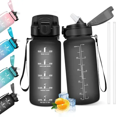 Produktbild von 500ml Trinkflasche, BPA-frei, Auslaufsicher, Wiederverwendbare Wasserflasche für Kinder, Schule, Fitness