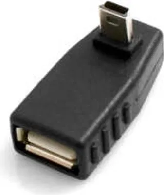 Produktbild von SYSTEM-S USB Typ A Buchse auf  Mini USB Stecker 90° Aufwärts Winkel gewinkelt Winkelstecker Adapter