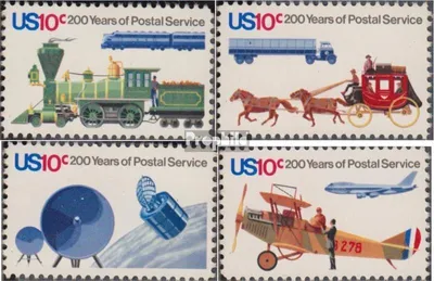 Produktbild von Briefmarken USA 1975 Mi 1182-1185 (kompl.Ausg.) postfrisch Postwesen