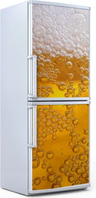Produktbild von Kühlschrankdekoration  60x180 cm  Aufkleber auf dem Kühlschrank - Bier mit Blase