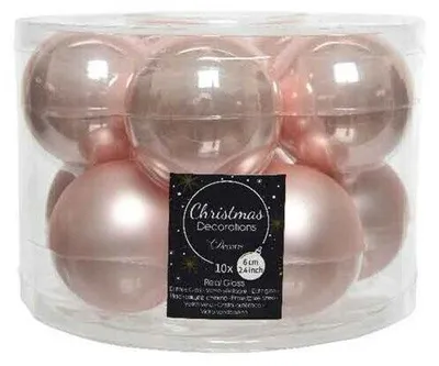 Produktbild von Weihnachtsbaumkugeln Glas Ø 6 cm 10 Stück rosa matt/glänzend
