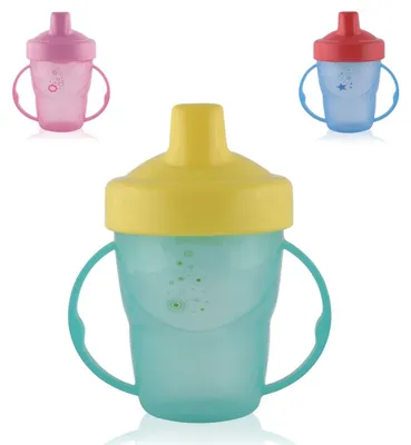 Produktbild von Baby Care Henkelbecher 210 ml, Schnabeltasse, hartes Mundstück, Haltegriffe grün