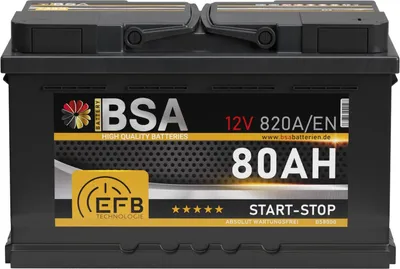 Produktbild von BSA EFB Batterie 80Ah 12V Start Stop Batterie Autobatterie Starterbatterie