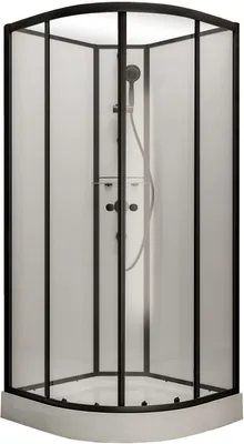 Produktbild von Schulte Komplettkabine, 89 x 89 x 202 cm, Sicherheitsglas (ESG) Klar hell, Mattschwarz