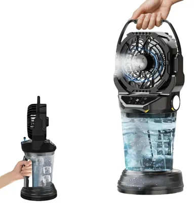 Produktbild von Tragbarer Sprühventilator, RGB-Licht, 15000mAh Batterie, schwarz