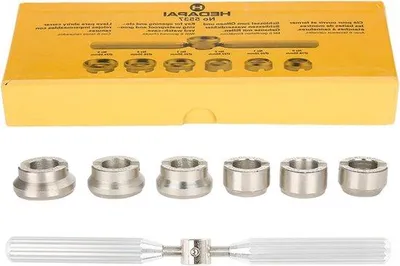 Image de Ouvre-boîtes de montre en acier avec 6 outils pour les couvercles de boîtiers de montre, kit d'outils avec boîte en métal