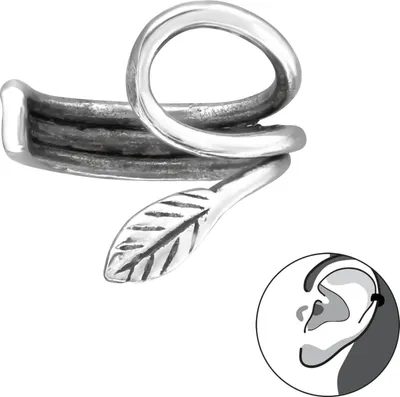 Produktbild von Ear Cuff 925 Sterling Silber Ohrklemme mit Blatt