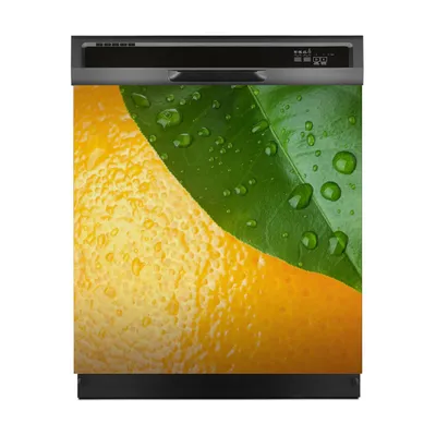 Produktbild von Magnete Dekorative 60x60 cm Küche Magnetmatte Spülmaschine - Orangenschale und Blatt